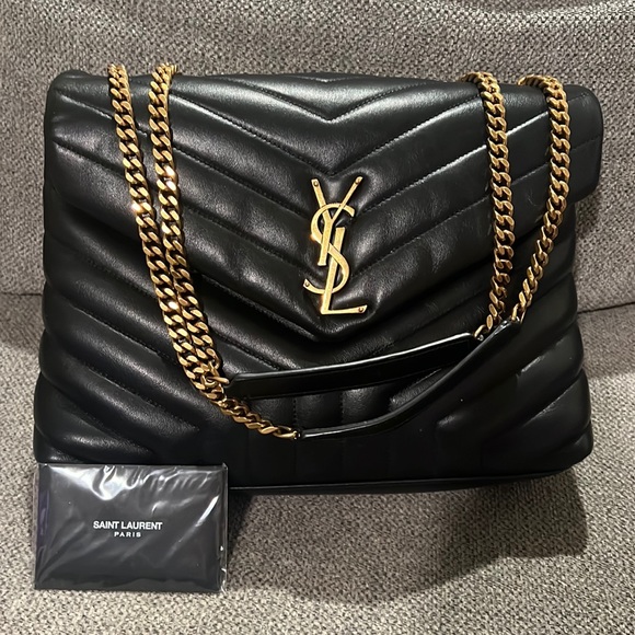LOULOU MEDIUM CHAIN BAG IN QUILTED "Y" LEATHER - Picture 1 of 13